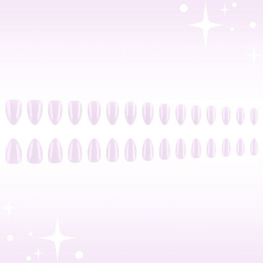 Celestial Glamour Medium Almond Lavender Glossy Finish Press On Nail Set