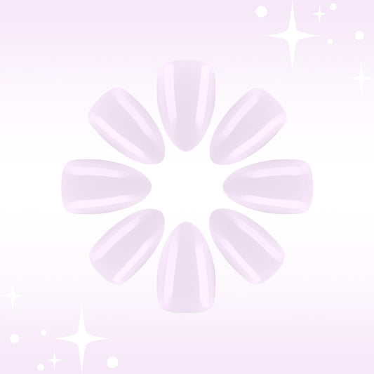 Charming Pastel Dream Medium Almond Lavender Glossy Press on Nail Set