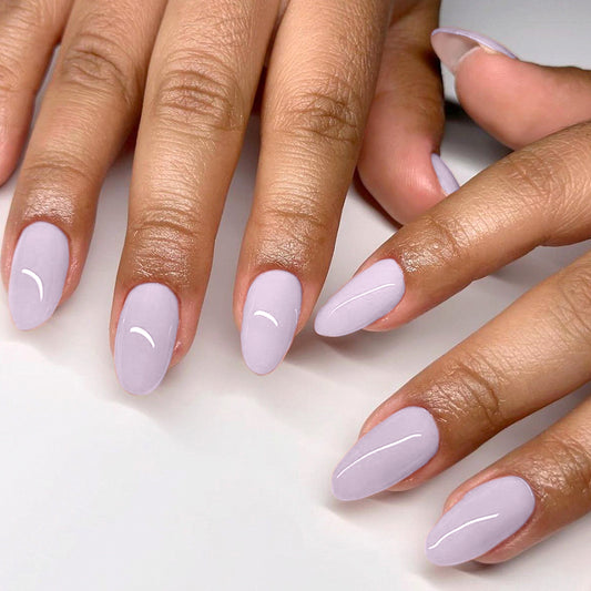 Charming Lavender Medium Almond Press On Nail Set with Glossy Finish