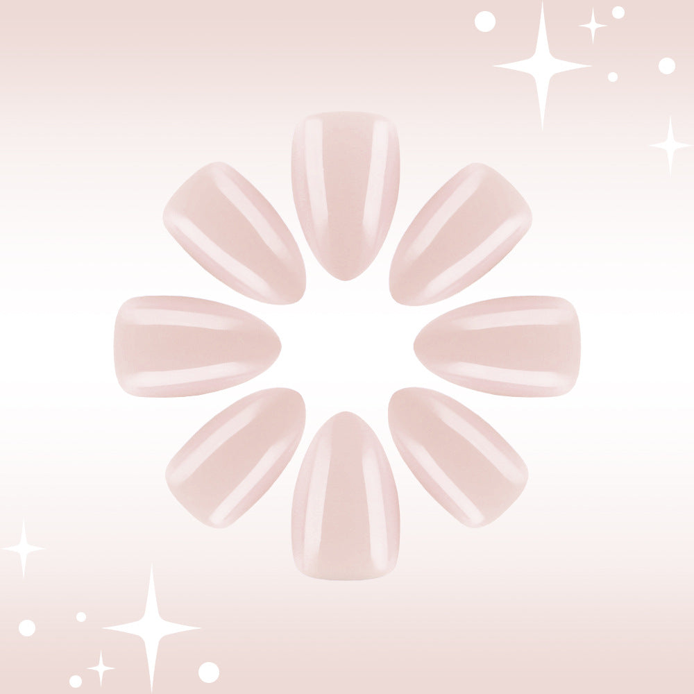 Radiant Enchantment Medium Almond Soft Pink Glossy Finish Press on Nail Set
