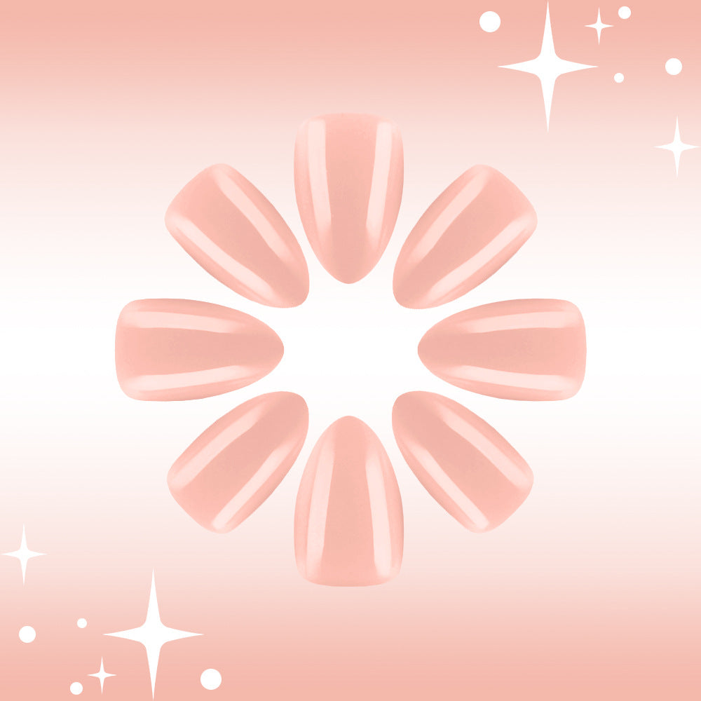 Dreamy Sunset Luxury Medium Almond Peach Glossy Nail Set