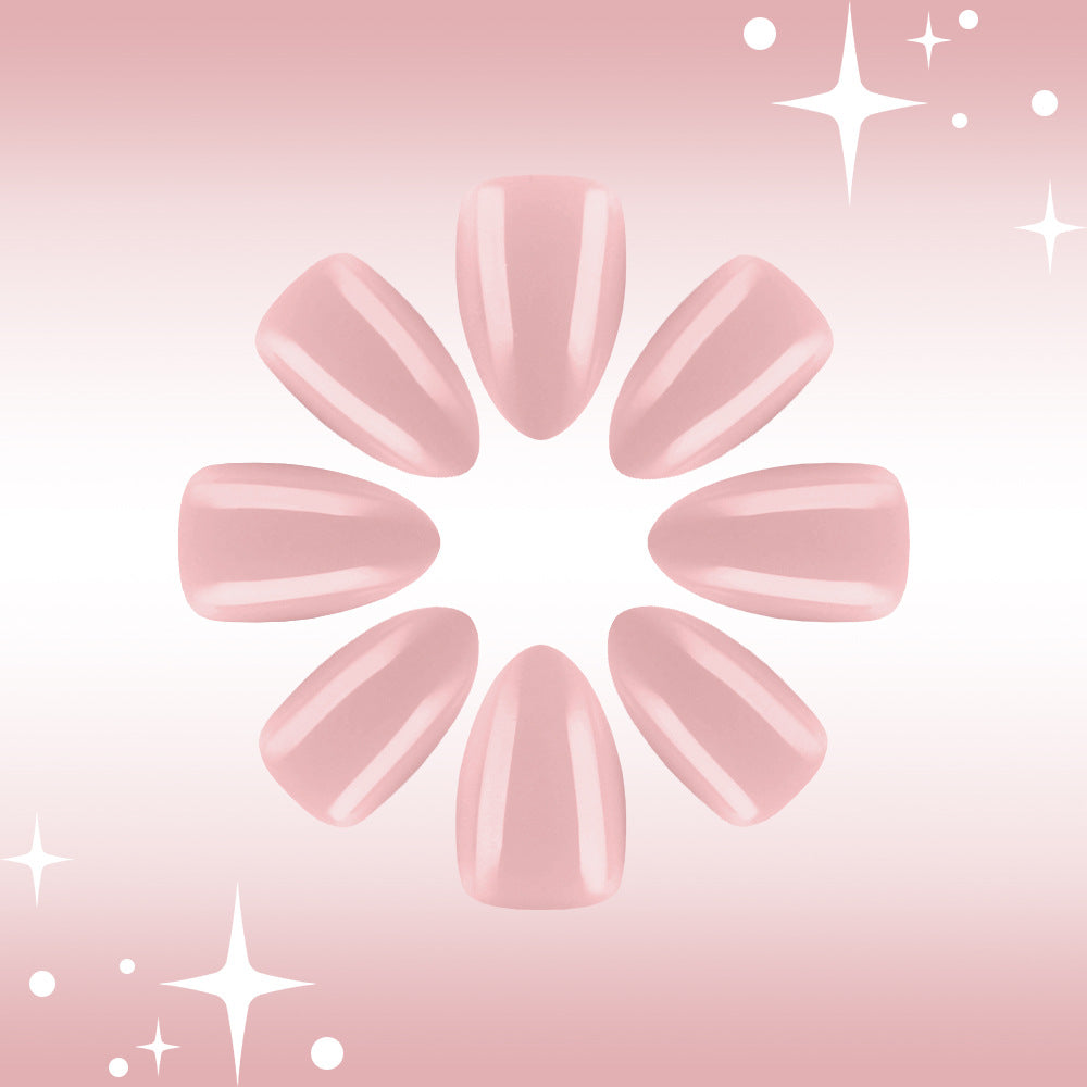 Glamorous Blossom Elegant Medium Almond Shaped Soft Pink Press On Nail Set with Shiny Finish