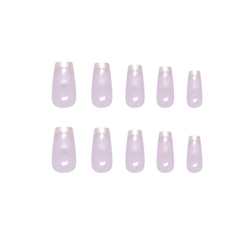 Enchanting Lavender Long Square Press On Nail Set with a Glimmering Finish