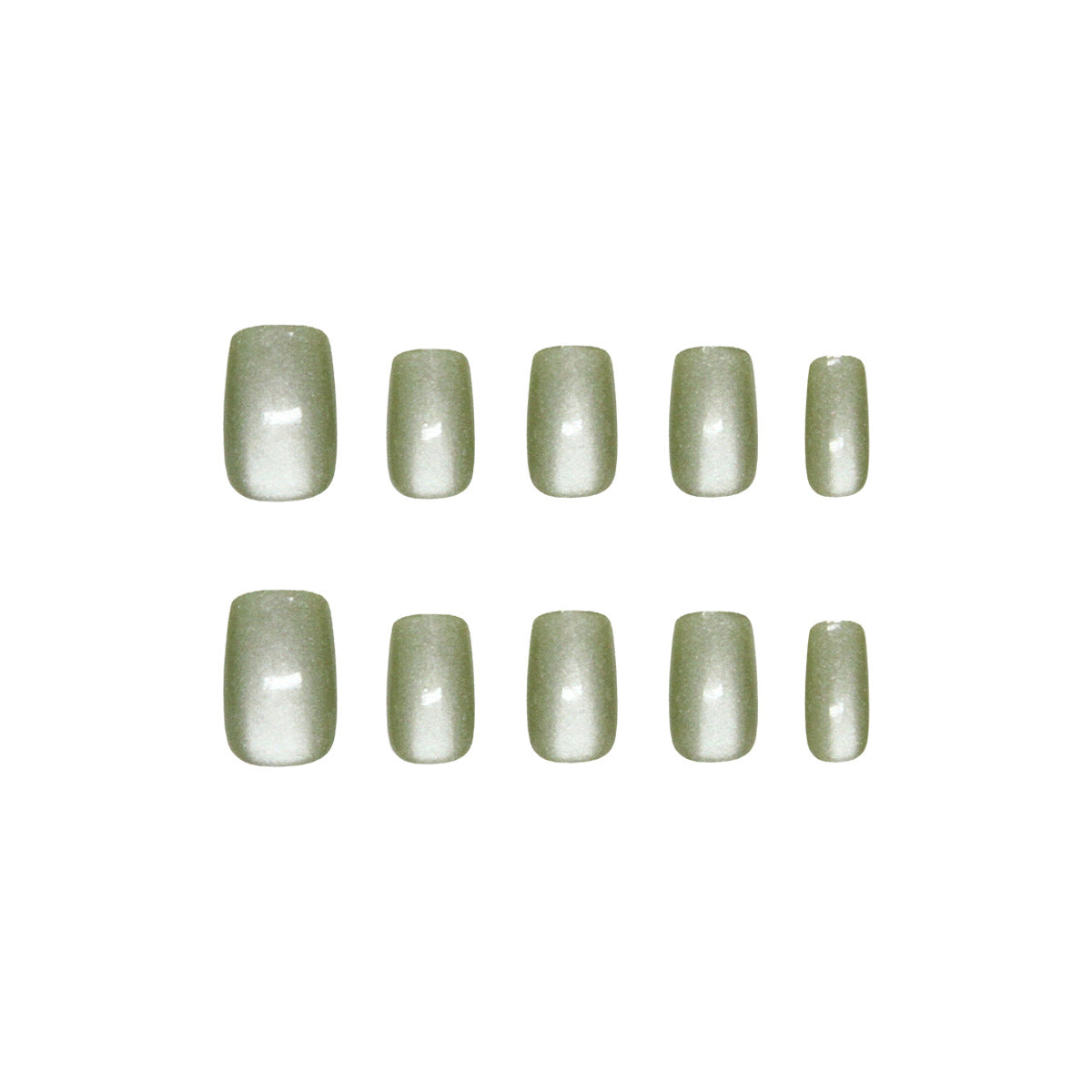 Mystical Green Dream Medium Square Smooth Finish Press On Nail Set