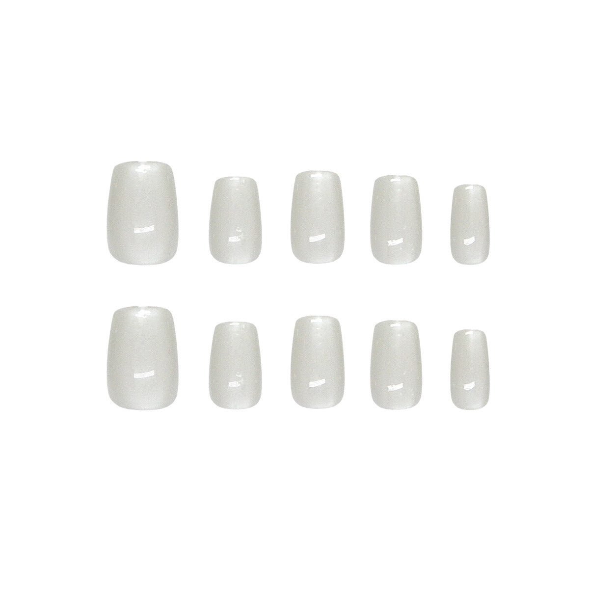 Elegant Frosted Oasis Medium Square Clear Press-On Nail Set with Natural Shine