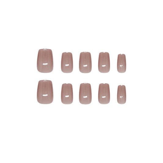 Chic Neutral Fantasy Short Square Beige Press On Nail Set with Unique Design Features