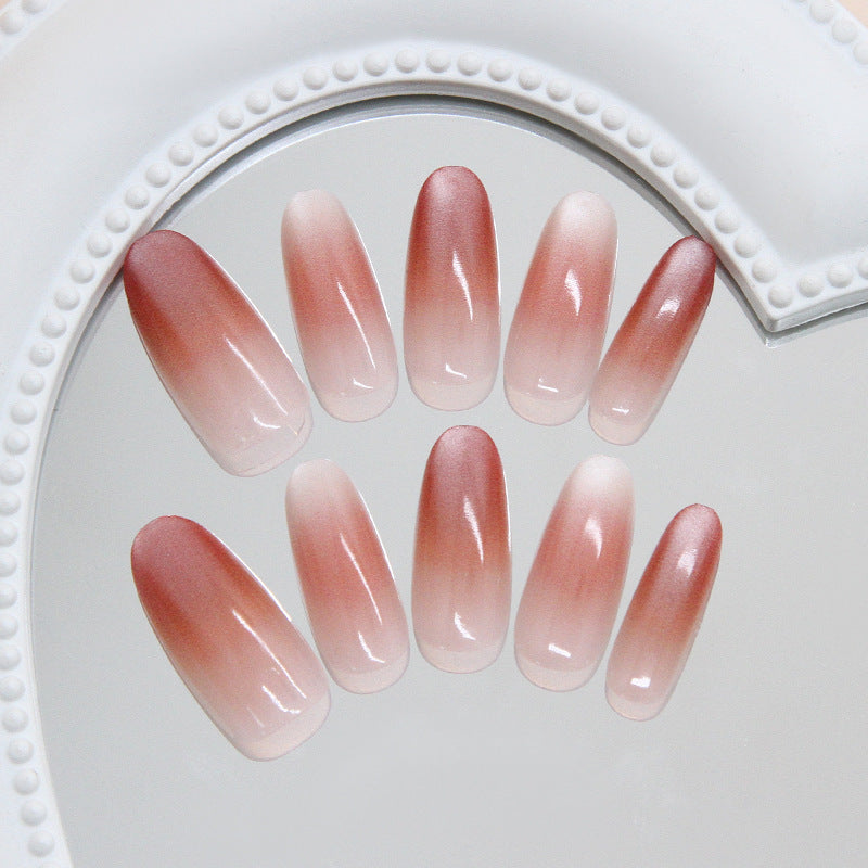 Whimsical Elegance Long Almond Gradient Pink Press On Nail Set with Stunning Ombre Finish