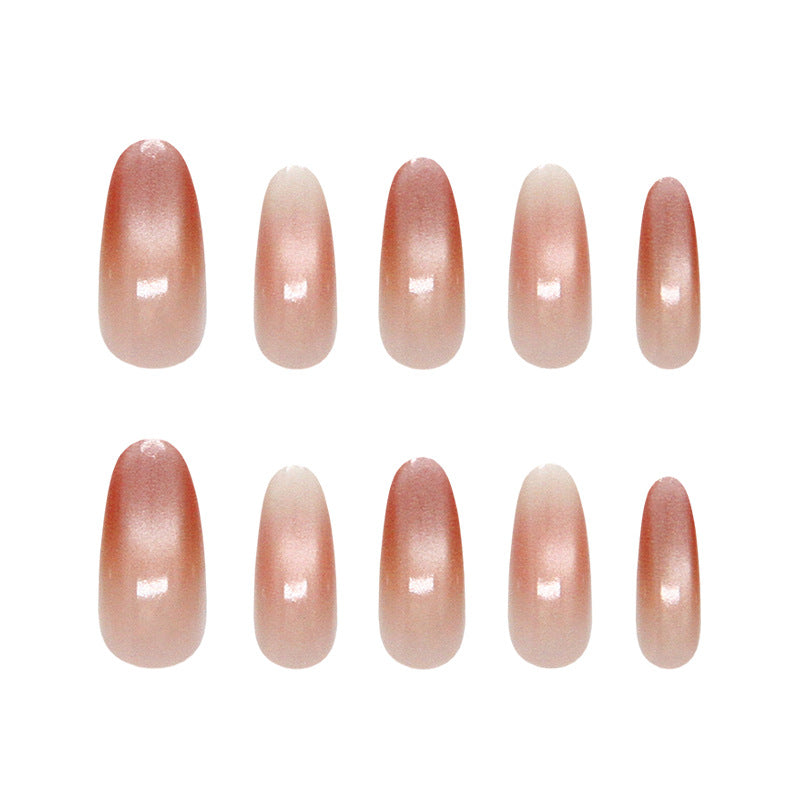 Celestial Glimmer Long Oval Blush Pink Shimmer Press On Nail Set