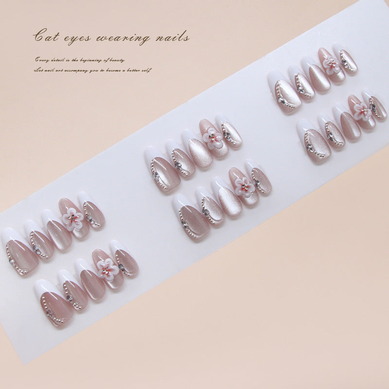 Enchanted Elegance Long Oval Soft Pink with Sparkling Accent Press On Nail Set