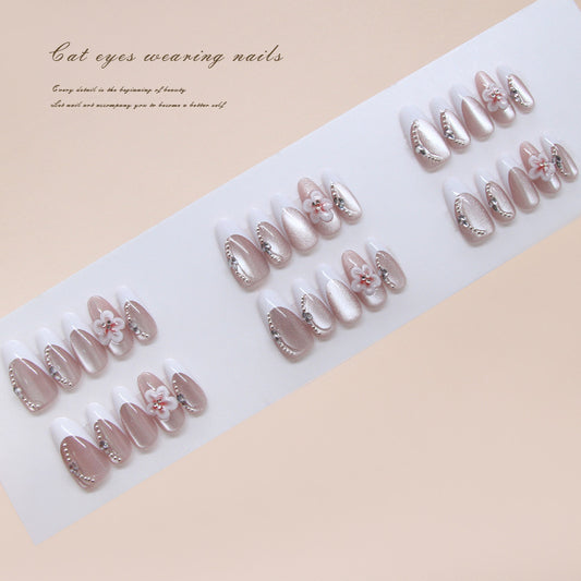 Enchanted Elegance Long Oval Soft Pink with Sparkling Accent Press On Nail Set