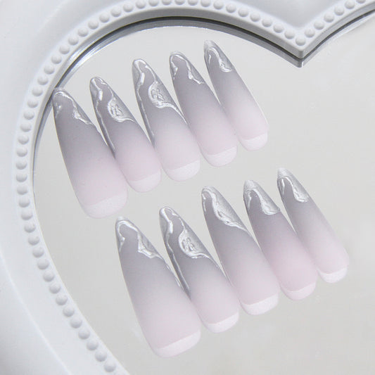 Dreamy Elegance Long Stiletto Gradient Pink Gloss Finish Press On Nail Set