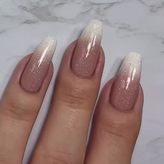 Celestial Dream Ombre Long Coffin Glitter Press On Nail Set
