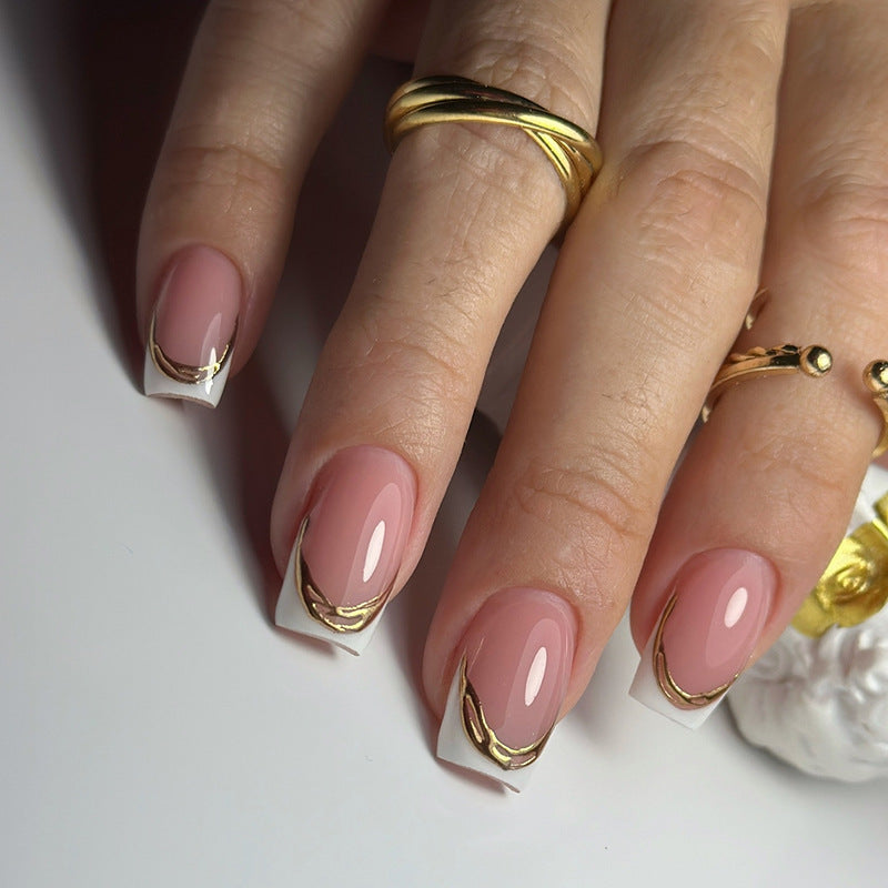 Elegant Rose Gold Dream Medium Square Soft Pink with Metallic Accent Design