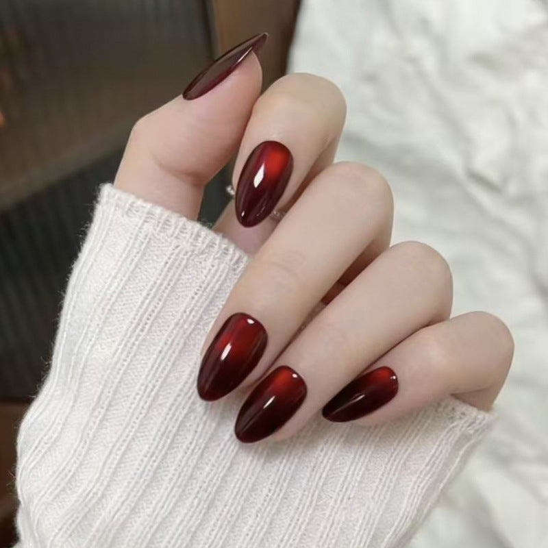 Elegant Evening Glam Medium Almond Dark Ombre Press On Nail Set