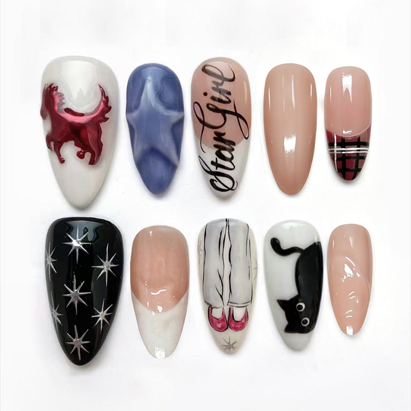 Mystical Starry Nights Long Almond Multi-Design Nail Set