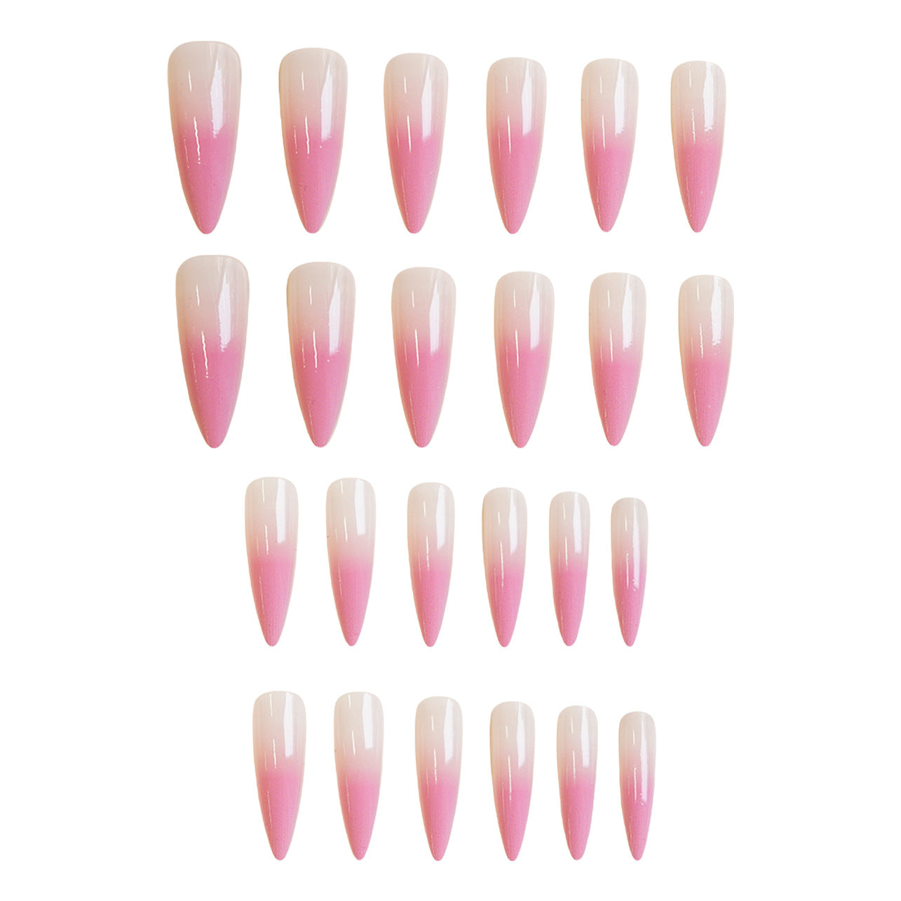 Whimsical Blossom Long Stiletto Gradient Ombre Pink Press On Nail Set with Stunning Gel Finish