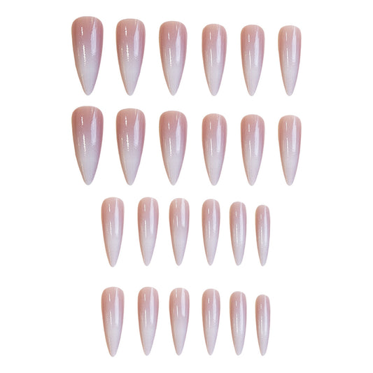 Elegant Whisper Medium Almond Ombre Pink Press On Nails with Ultra Glossy Finish