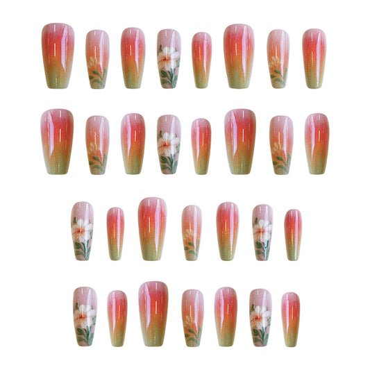 Set of gradient nail art designs on a white background