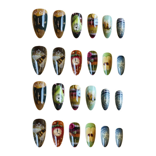 Whimsical Wonderland Medium Almond Multicolor Dreamy Art Press-On Nail Set