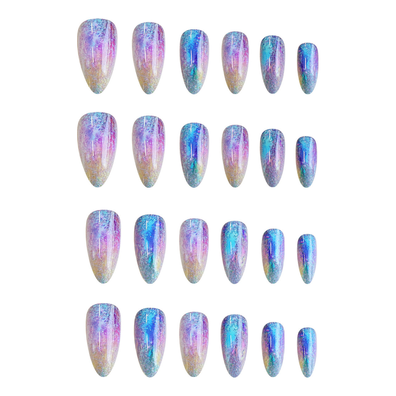 Cosmic Dream Press-On Nail Set Medium Almond Multicolor Iridescent Finish