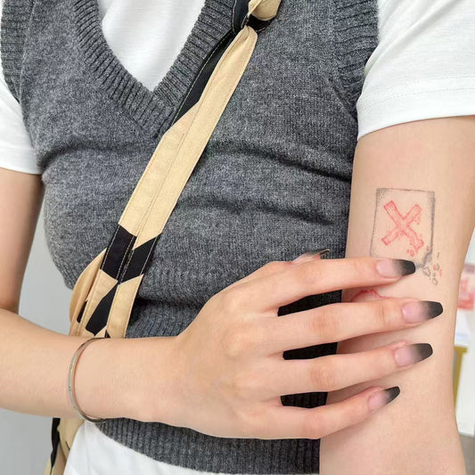 Mystical Elegance Long Coffin Gradient Black Press On Nail Set with Exquisite Glossy Finish