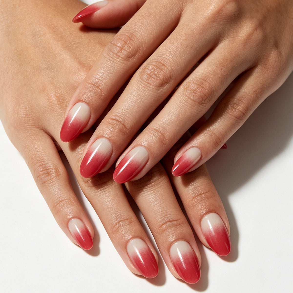 Chic Sunset Medium Oval Ombre Press On Nail Set