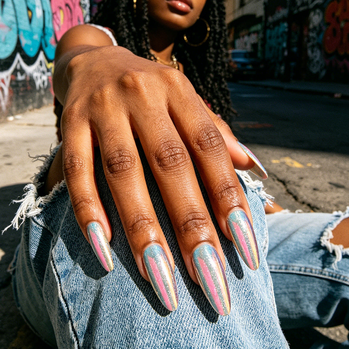 Vibrant Dream Medium Almond Iridescent Nail Set