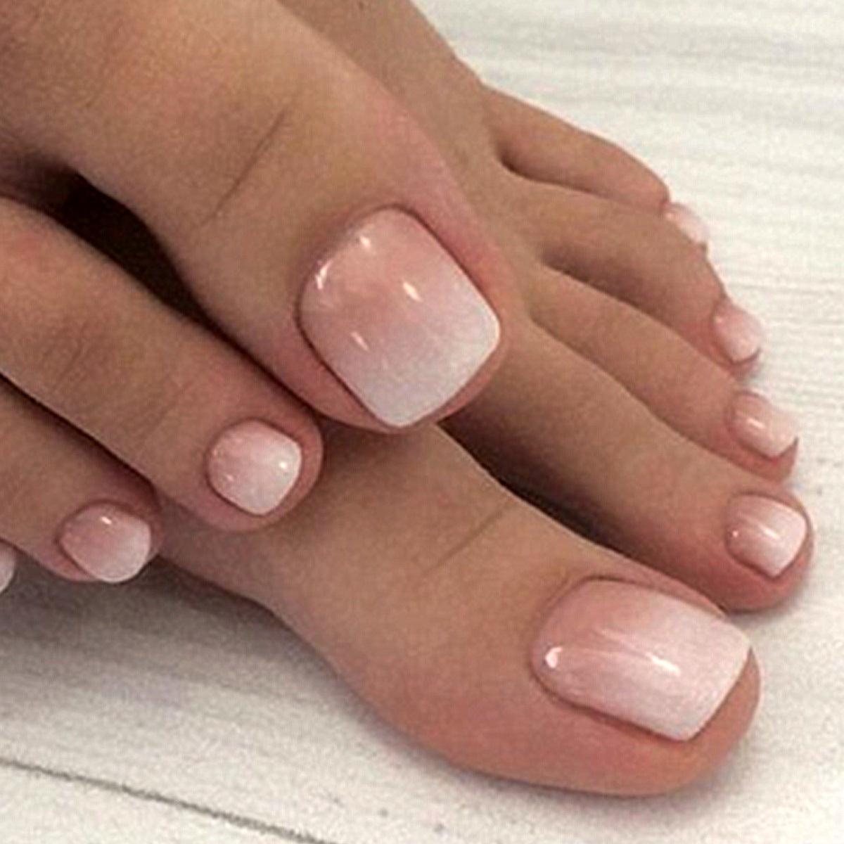 Elegant Bridal Collection Short Square Baby Pink Glitter Accent Press On Nail Set