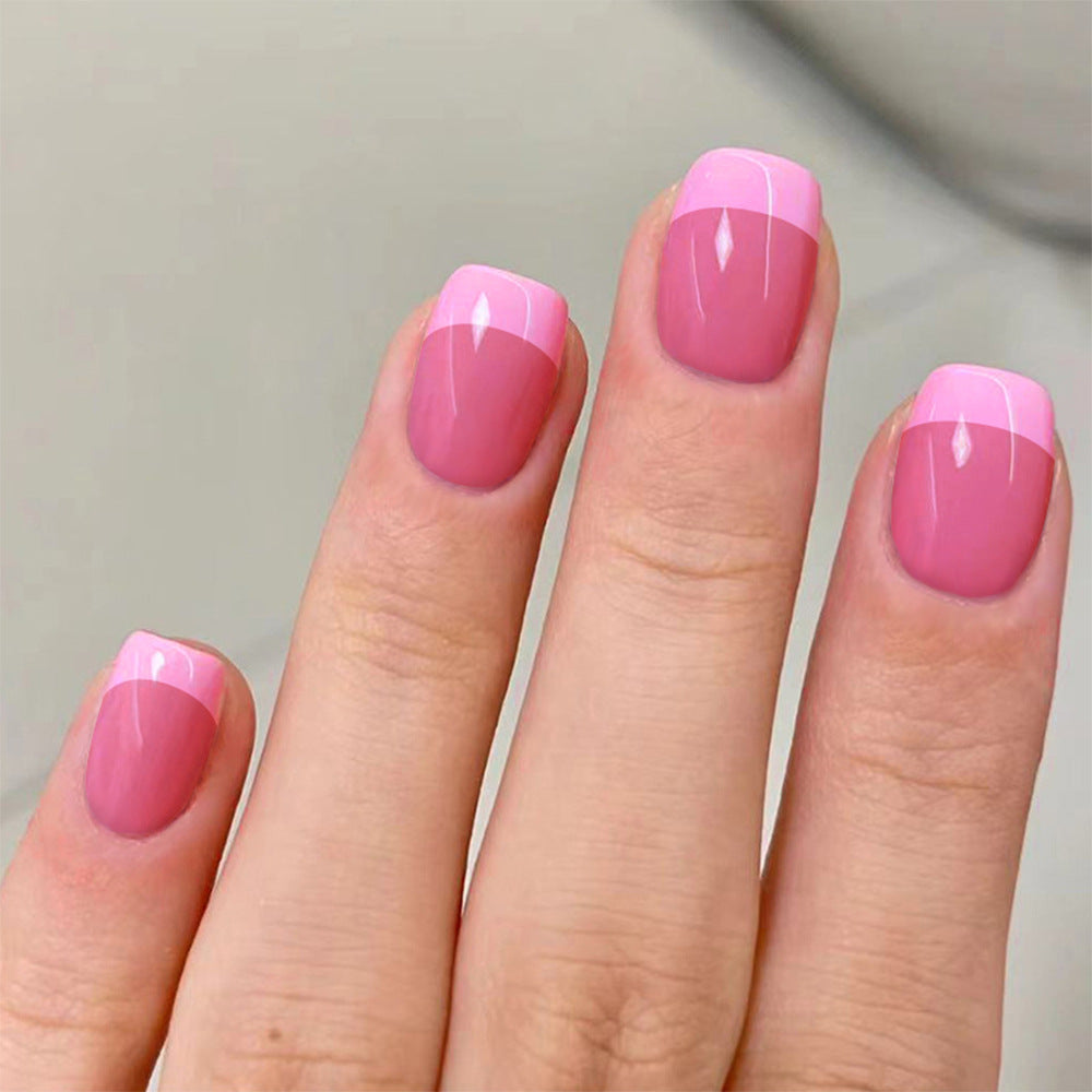 Blossom Dreams Short Square Pink Ombre Press On Nail Set with Glossy Finish
