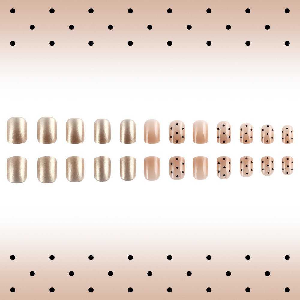 Set of nail designs on a pegboard with a gradient background