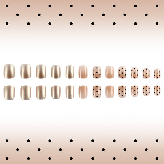 Set of nail designs on a pegboard with a gradient background