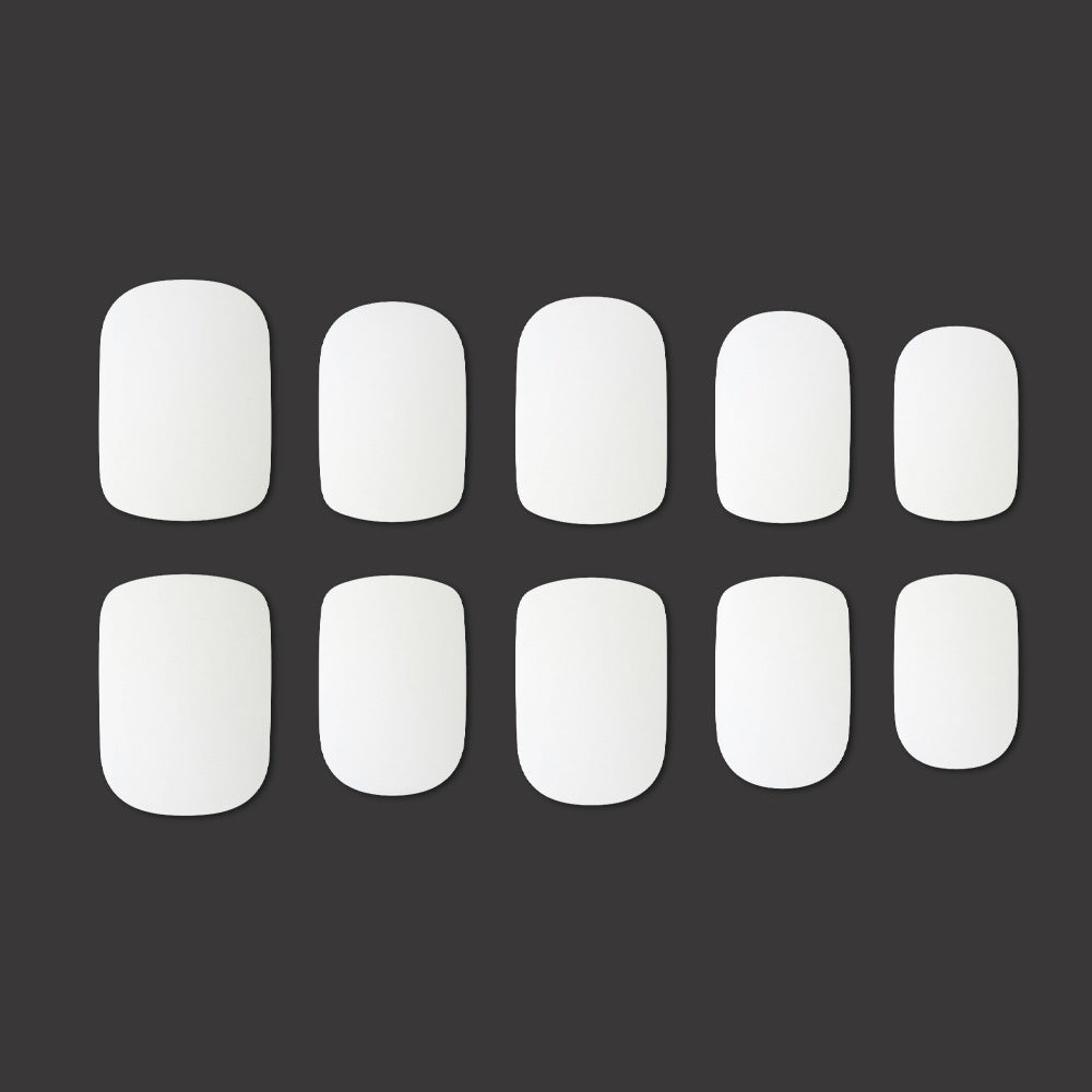 Dreamy Elegance Short Square White Matte Press On Nail Set with Perfectly Smooth Finishing Touch