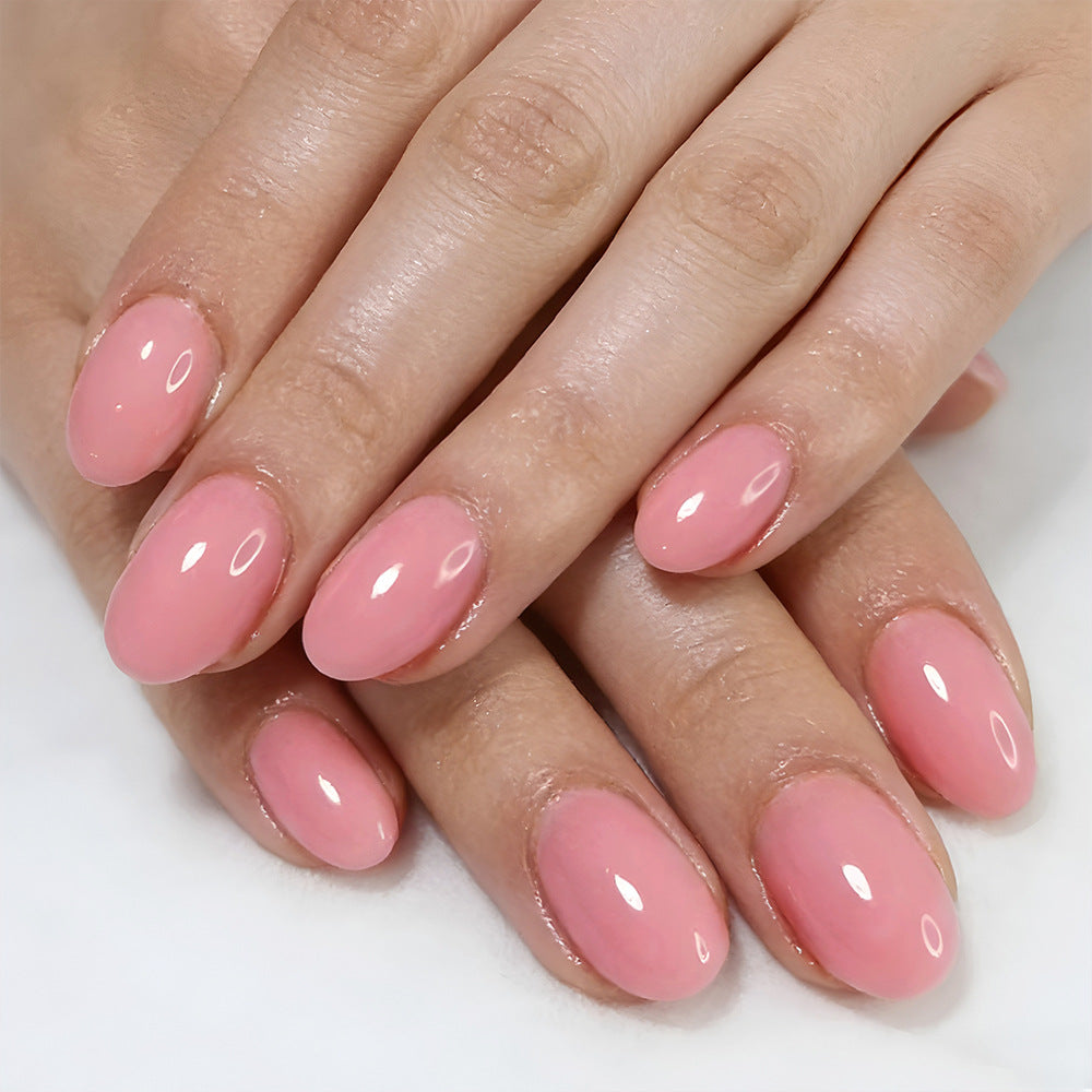 Blossom Serenity Short Oval Pink Press On Nail Set with Glossy Finish