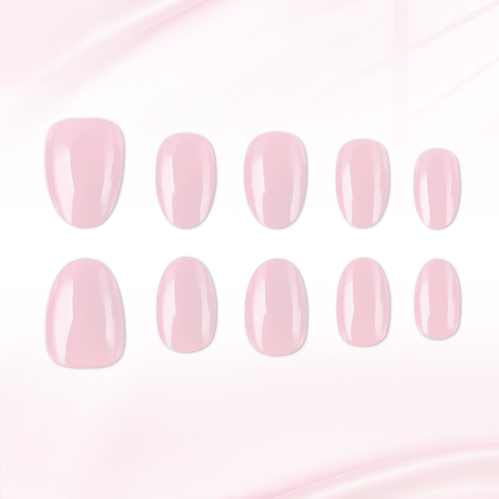 Blossom Bliss Short Oval Light Pink Glimmering Press-On Nail Set