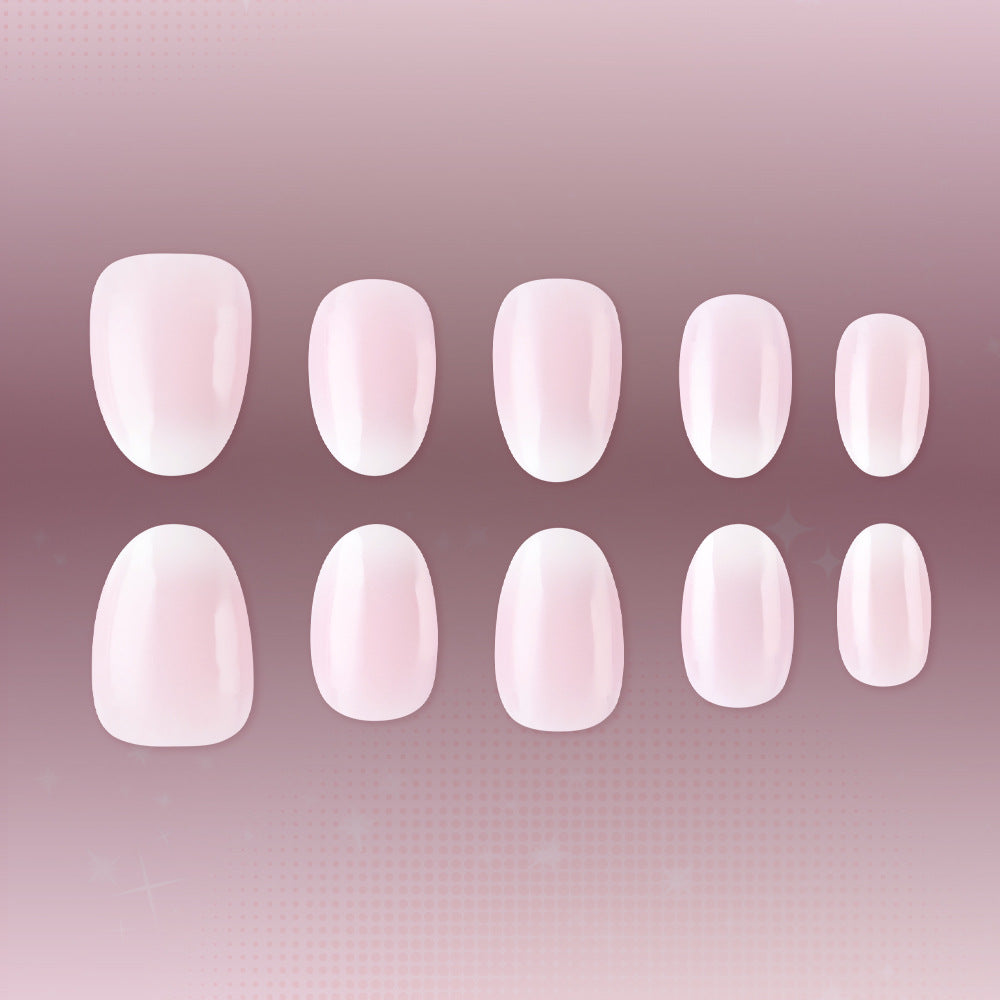 Dreamy Blossom Elegant Short Oval and Rectangular Soft Pink Press On Nail Set with Glossy Finish