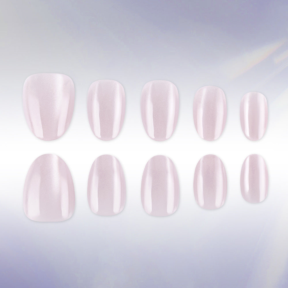 Celestial Charm Short Round Sheer Pink Press on Nail Set