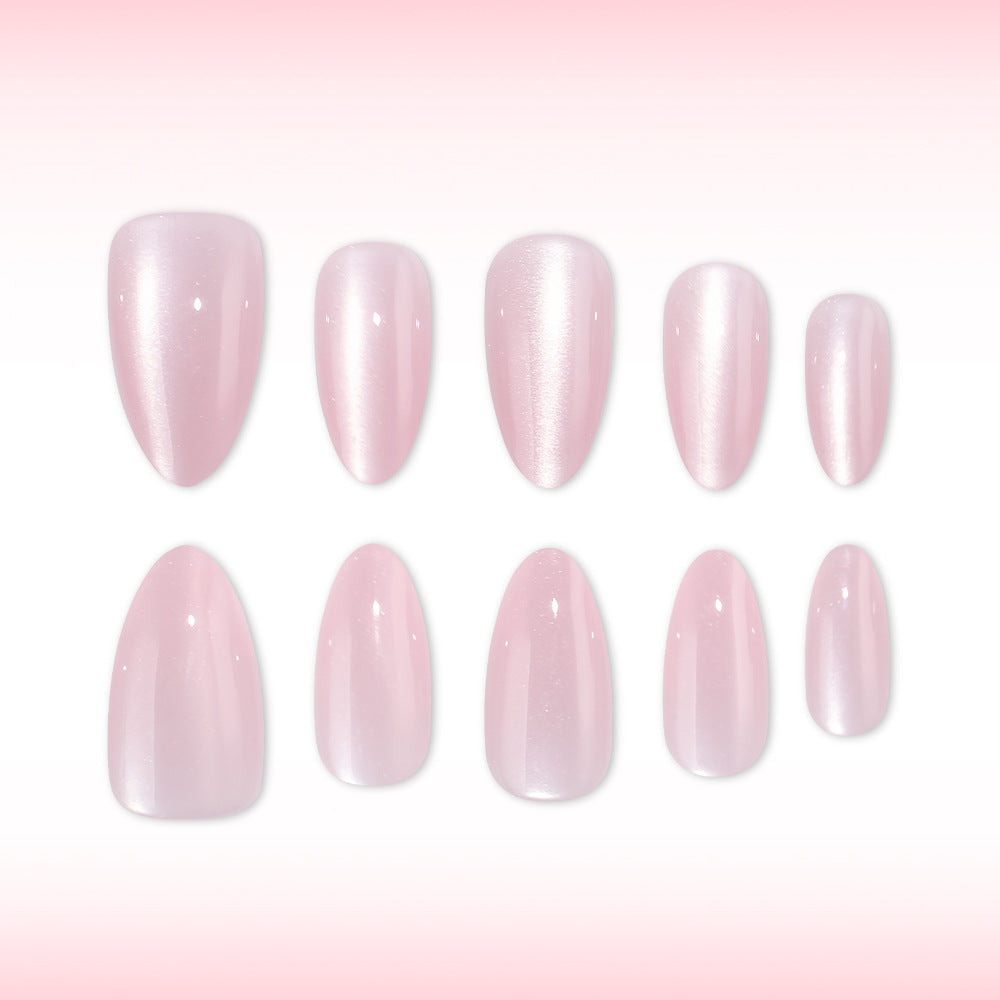 Celestial Dream Elegant Long Almond Light Pink Glimmering Press on Nail Set