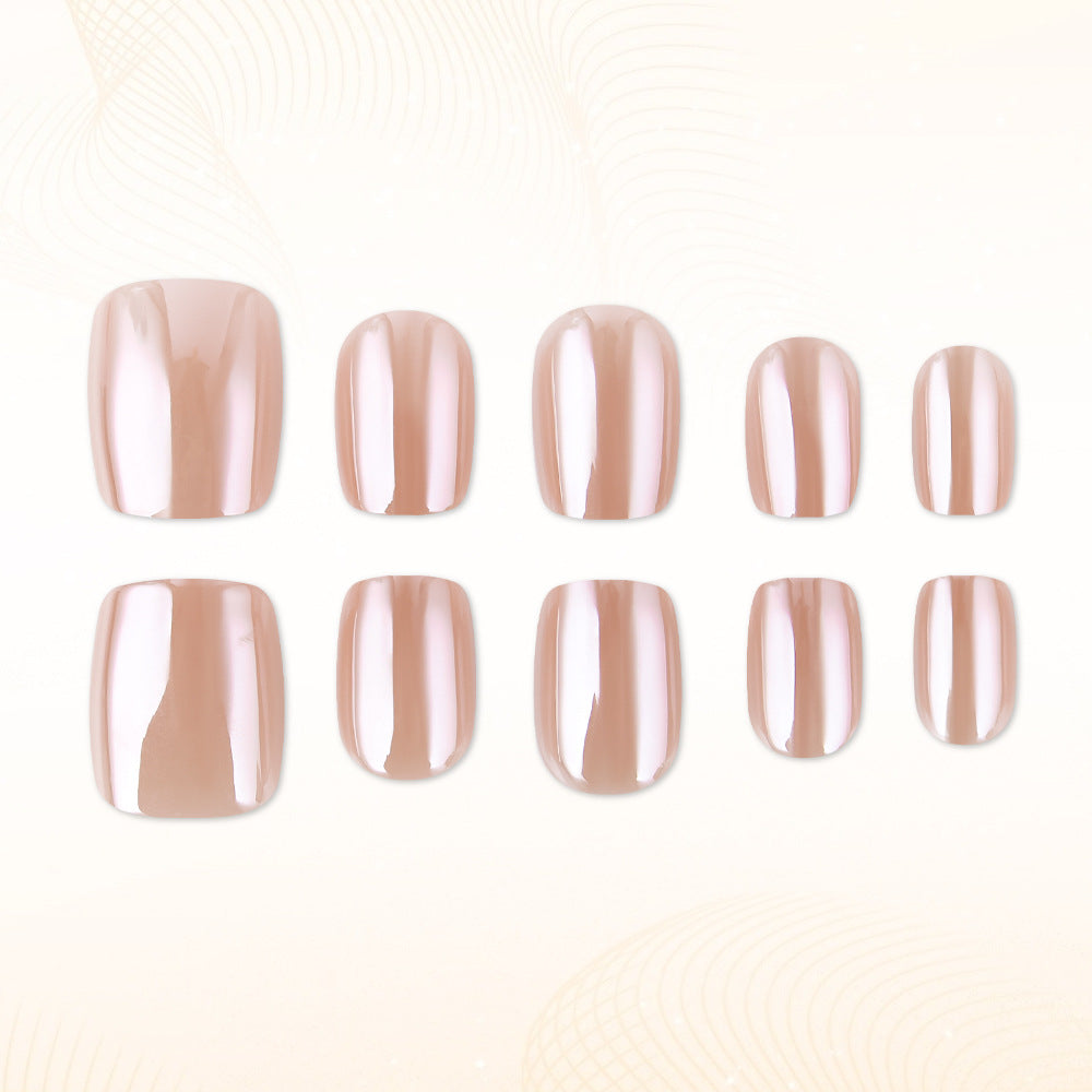 Elegant Serenity Short Square Soft Pink Glossy Press On Nail Set with Versatile Sizes
