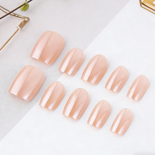 Elegant Serenity Press On Nail Set Short Square Shaped Soft Pink Glossy Finish