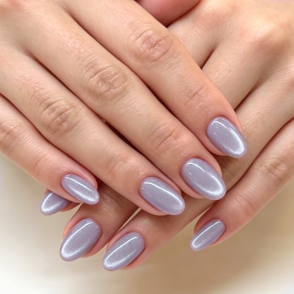 Dreamy Lavender Medium Oval Shimmer Press On Nail Set