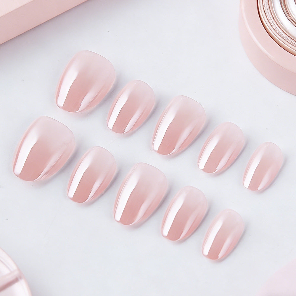 Dreamy Blossom Press On Nail Set Short Oval Shaped Soft Pink With Glossy Finish