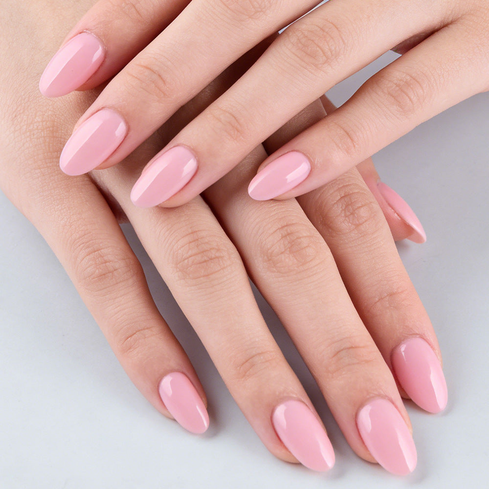 Whimsical Elegance Medium Almond Soft Pink Shine Press on Nail Set