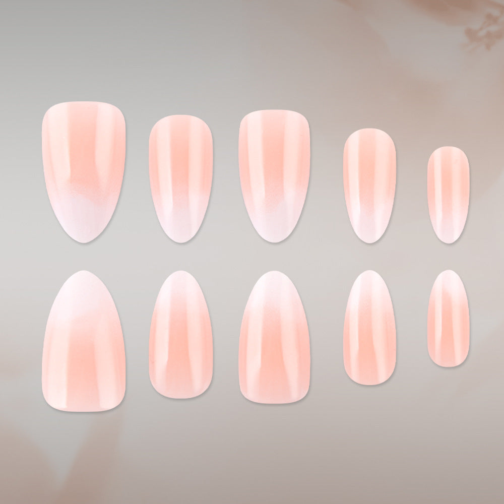 Chic Elegance Medium Almond Blush Nails with Subtle Ombre Finish