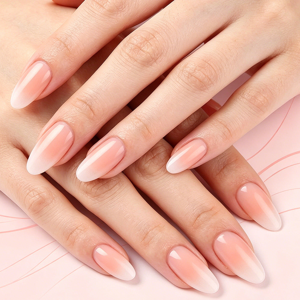 Glamorous Sunset Medium Almond Ombre Press On Nail Set with Stunning Gradient Finish