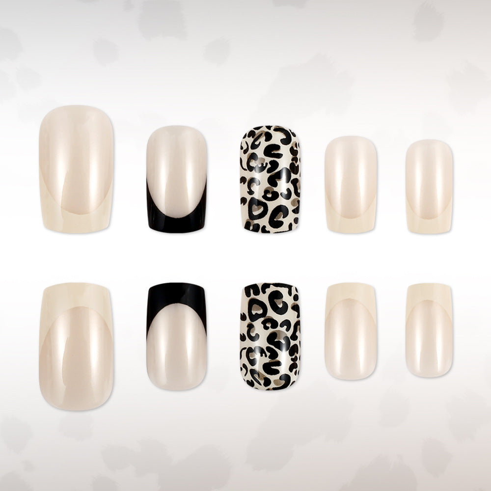 Wild Safari Glam Medium Square Chic Leopard Design Press-On Nail Set