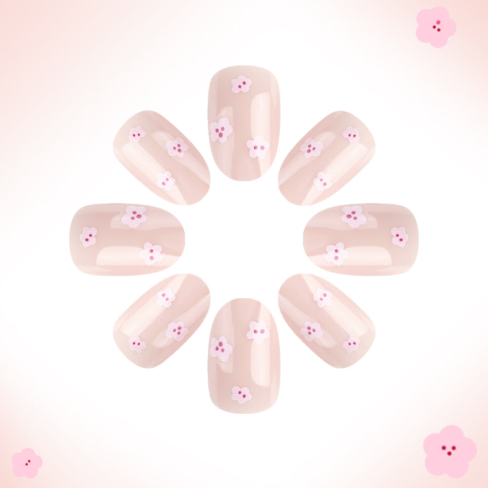 Blossom Dreams Medium Oval Pink Floral Press On Nail Set