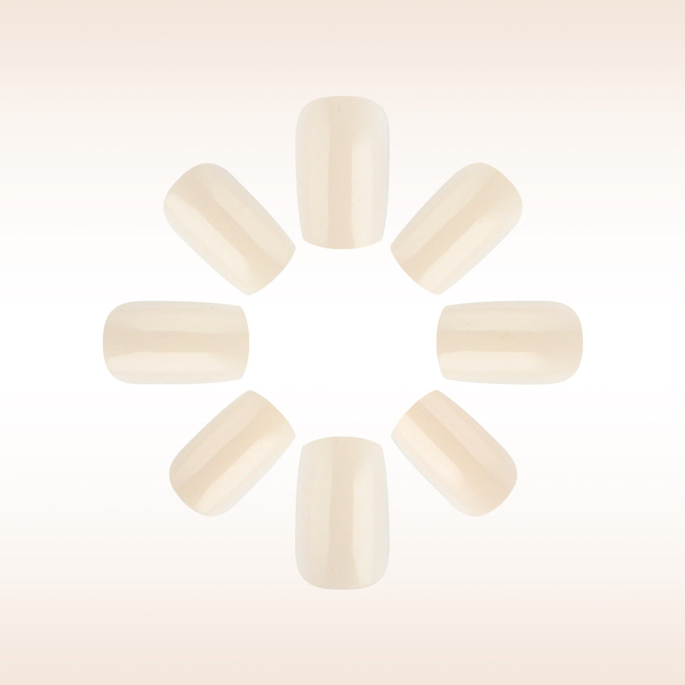 Elegant Serenity Smooth Medium Square Creamy Press On Nail Set with High Gloss Finish