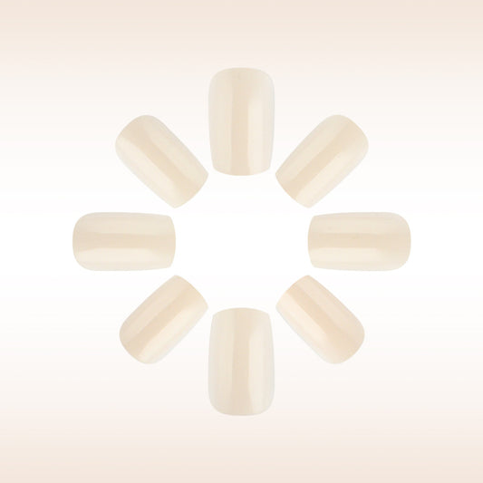 Elegant Serenity Smooth Medium Square Creamy Press On Nail Set with High Gloss Finish