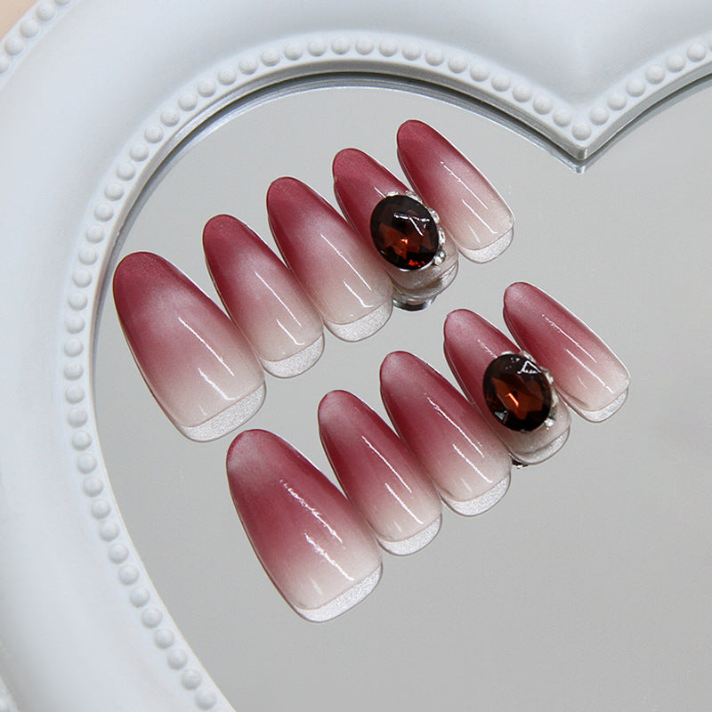Enchanting Elegance Medium Oval Ombré Design with Sparkling Accent