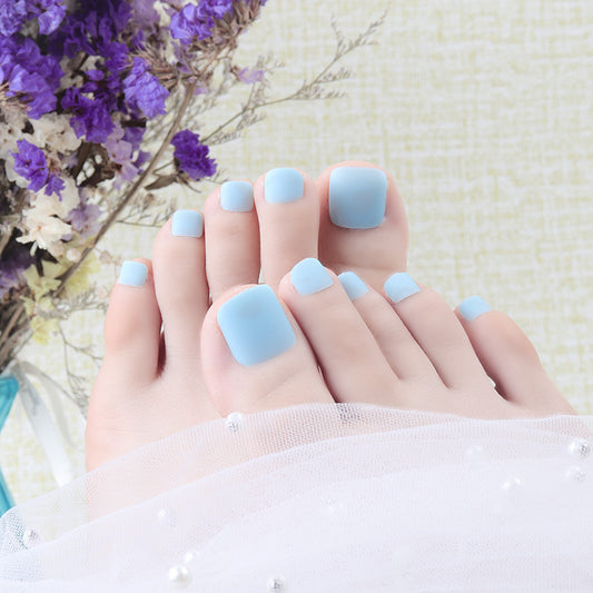 Ocean Breeze Short Square Blue Matte Press On Nail Set for Beautifully Polished Toes and Hands